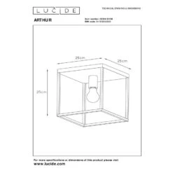 Lucide ARTHUR Plafonnière - Zwart -Winkel Voor Woonverlichting 1000044944 0102