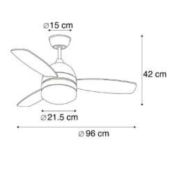 QAZQA Plafondventilator Messing Met Afstandsbediening - Rotar 8 QAZQA Plafondventilator Messing Met Afstandsbediening - Rotar -Winkel Voor Woonverlichting 1000045440 0102