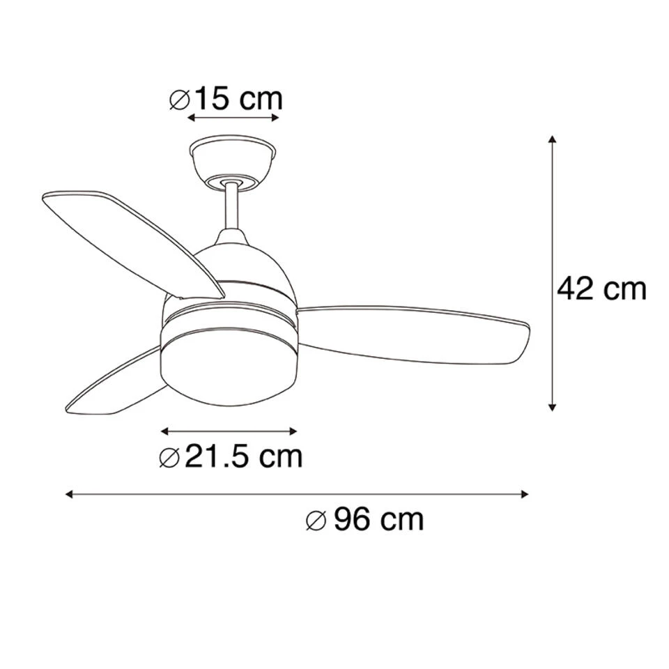 QAZQA Plafondventilator Messing Met Afstandsbediening - Rotar 5 QAZQA Plafondventilator Messing Met Afstandsbediening - Rotar - Afbeelding 3