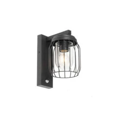 QAZQA Moderne Buiten Wandlamp Zwart IP44 Met Bewegingssensor - Luc