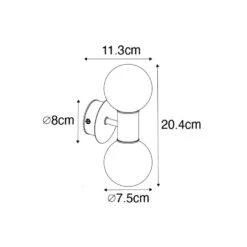 QAZQA Moderne Wandlamp Zwart IP44 2-lichts - Cederic 8 QAZQA Moderne Wandlamp Zwart IP44 2-lichts - Cederic -Winkel Voor Woonverlichting 1000045889 0102