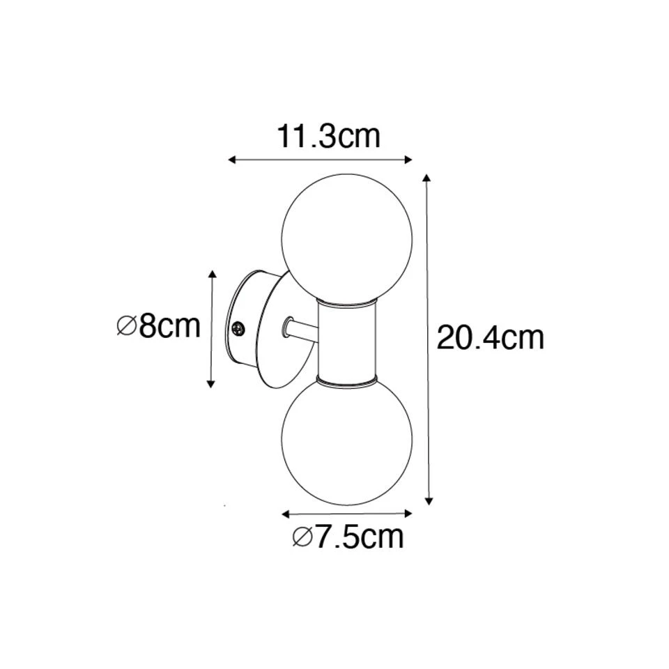 QAZQA Moderne Wandlamp Zwart IP44 2-lichts - Cederic 5 QAZQA Moderne Wandlamp Zwart IP44 2-lichts - Cederic - Afbeelding 3