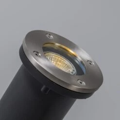 QAZQA Set Van 6 Buiten Grondspots Staal IP65 - Basic Round -Winkel Voor Woonverlichting 1000046339 0102