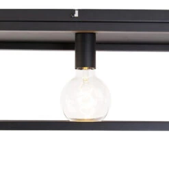 QAZQA Industriële Plafondlamp Zwart 99,5 Cm 4-lichts - Cage 9 QAZQA Industriële Plafondlamp Zwart 99,5 Cm 4-lichts - Cage -Winkel Voor Woonverlichting 1000046734 0103
