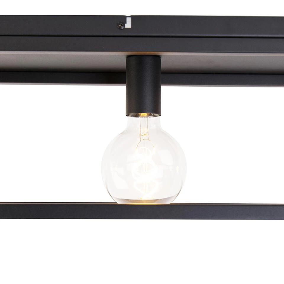 QAZQA Industriële Plafondlamp Zwart 99,5 Cm 4-lichts - Cage 6 QAZQA Industriële Plafondlamp Zwart 99,5 Cm 4-lichts - Cage - Afbeelding 4
