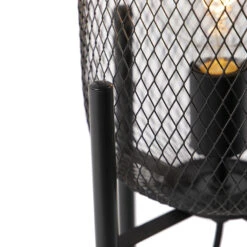 QAZQA Moderne Zwarte Tafellamp - Bliss Mesh -Winkel Voor Woonverlichting 1000046758 0101