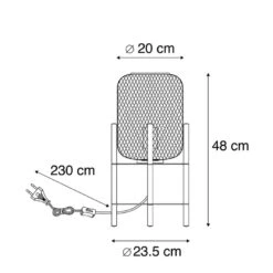 QAZQA Moderne Zwarte Tafellamp - Bliss Mesh -Winkel Voor Woonverlichting 1000046758 0102