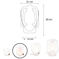 QAZQA Tafellamp Wit IP44 Incl. Bluetooth Speaker - Storm Music 8 QAZQA Tafellamp Wit IP44 Incl. Bluetooth Speaker - Storm Music -Winkel Voor Woonverlichting 1000046762 0102