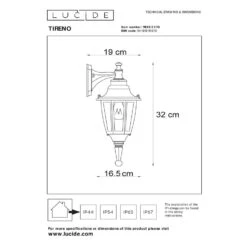 Lucide TIRENO Wandlamp - Zwart -Winkel Voor Woonverlichting 1000046881 0102