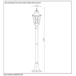 Lucide TIRENO - Lantaarnpaal Buiten - 1xE27 - IP44 - Zwart -Winkel Voor Woonverlichting 1000046891 0101