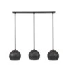 Hanglamp Industrieel Aya 3-lichts Zwart Bruin - 25x110x150 Cm - Metaal - Zwart -Winkel Voor Woonverlichting 1000047520