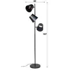Industriële Vloerlamp Carta 3-lichts Zwart Metaal 167x40x167 Cm Metaal -Winkel Voor Woonverlichting 1000047614 0102