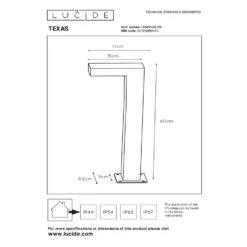Lucide TEXAS Sokkellamp - Antraciet -Winkel Voor Woonverlichting 1000048075 0102