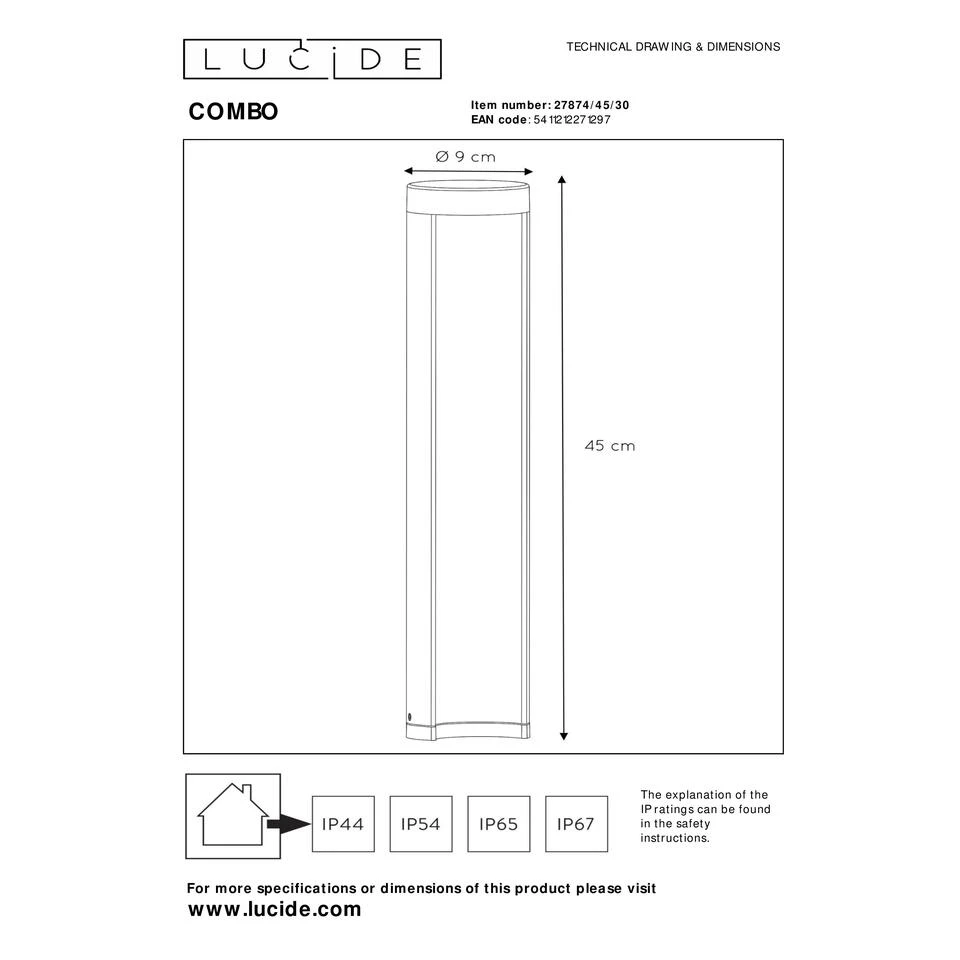 Lucide COMBO Sokkellamp - Zwart 6 Lucide COMBO Sokkellamp - Zwart - Afbeelding 4