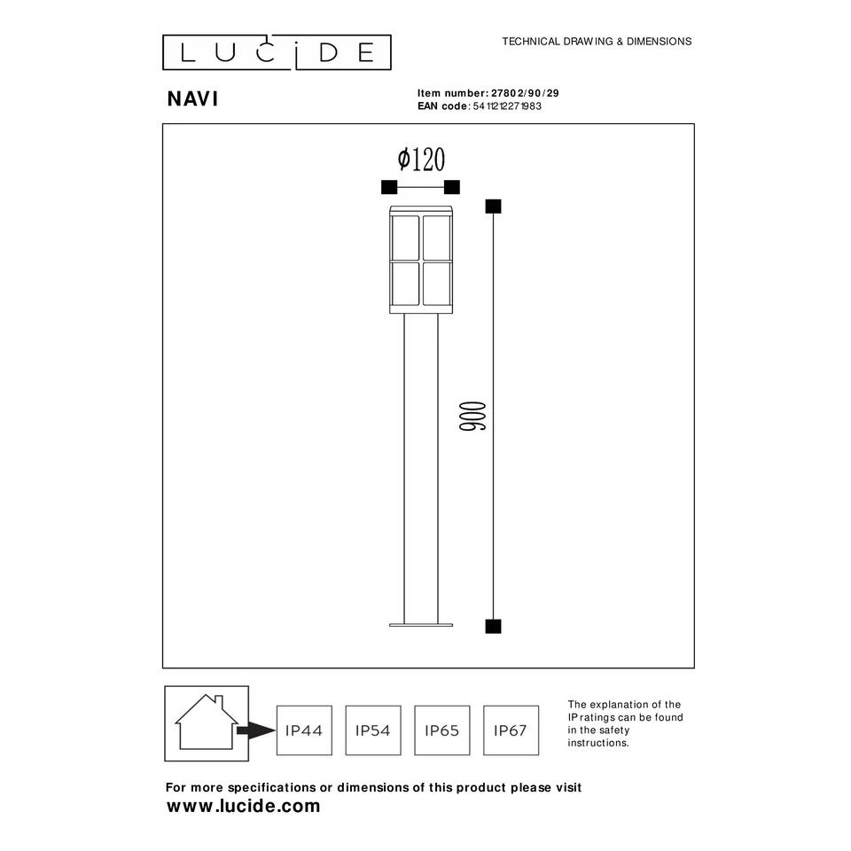 Lucide NAVI Sokkellamp - Antraciet 6 Lucide NAVI Sokkellamp - Antraciet - Afbeelding 4