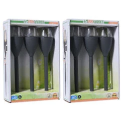 Pro Garden Prikspotjes - 3 Stuks - Zwart - Solar - LED - 31 Cm -Winkel Voor Woonverlichting 1000049304 0102