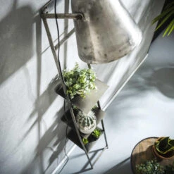 Giga Meubel Wandschap Met Lamp - Metaal - Grijs - 3 Planken -Winkel Voor Woonverlichting 1000050399 0103