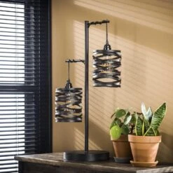 Hoyz - Tafellamp Industrieel - Vintage Tafellamp Van Metaal En Glas - Spiraal -Winkel Voor Woonverlichting 1000051448 0102