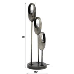 Hoyz - Tafellamp Open Oog - 3 Lampen - Getrapt - Zilverkleurig -Winkel Voor Woonverlichting 1000051483 0103