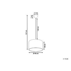 Beliani Hanglamp ZILLER - Grijs Polyester -Winkel Voor Woonverlichting 1000053453 0102