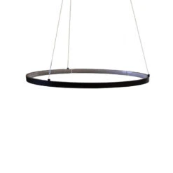 Ringlamp Hanglamp Elaine Metaal Zwart 1 Cirkel - 50x50x150 Cm - Metaal - Zwart