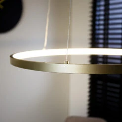 Ring Hanglamp Elaine Metaal Goud 1 Cirkel - 50x50x150 Cm - Metaal - Goudkleurig -Winkel Voor Woonverlichting 1000056587 0103