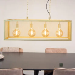 Industriële Hanglamp Duncan 4-lichts Goud - 30x105x150 Cm - Metaal - Goudkleurig -Winkel Voor Woonverlichting 1000056597 0102