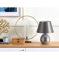 Beliani Tafellamp SADO - Grijs Porselein 9 Beliani Tafellamp SADO - Grijs Porselein -Winkel Voor Woonverlichting 1000057009 0103