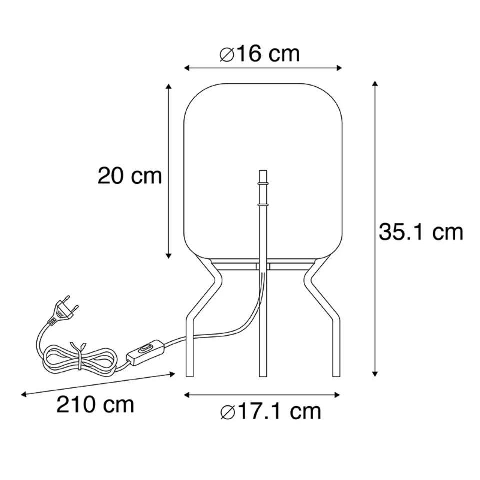 QAZQA Smart Design Tafellamp Zwart Met Smoke Glas Incl. Wifi A60 - Bliss 4 QAZQA Smart Design Tafellamp Zwart Met Smoke Glas Incl. Wifi A60 - Bliss - Afbeelding 2