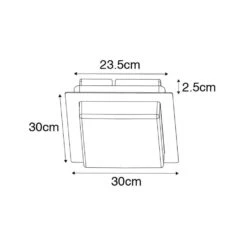 QAZQA Moderne Plafondlamp Zwart Vierkant Incl. LED IP44 - Lys -Winkel Voor Woonverlichting 1000061763 0102
