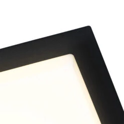 QAZQA Moderne Plafondlamp Zwart Vierkant Incl. LED IP44 - Lys -Winkel Voor Woonverlichting 1000061763 0103