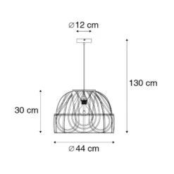 QAZQA Oosterse Hanglamp Rotan 44 Cm - Michelle -Winkel Voor Woonverlichting 1000061832 0102