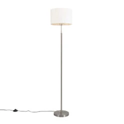 QAZQA Moderne Vloerlamp Wit Rond - VT 1