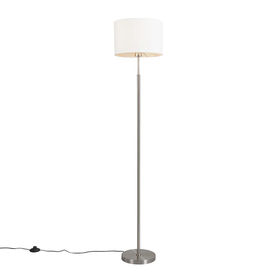 QAZQA Moderne Vloerlamp Wit Rond - VT 1 3 QAZQA Moderne Vloerlamp Wit Rond - VT 1