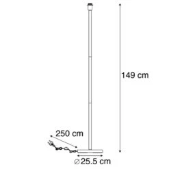 QAZQA Moderne Vloerlamp Zwart Zonder Kap - Simplo -Winkel Voor Woonverlichting 1000061876 0102