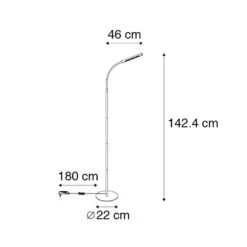 QAZQA Design Vloerlamp Zwart Incl. LED Met Touch Dimmer - Palka 8 QAZQA Design Vloerlamp Zwart Incl. LED Met Touch Dimmer - Palka -Winkel Voor Woonverlichting 1000061893 0102