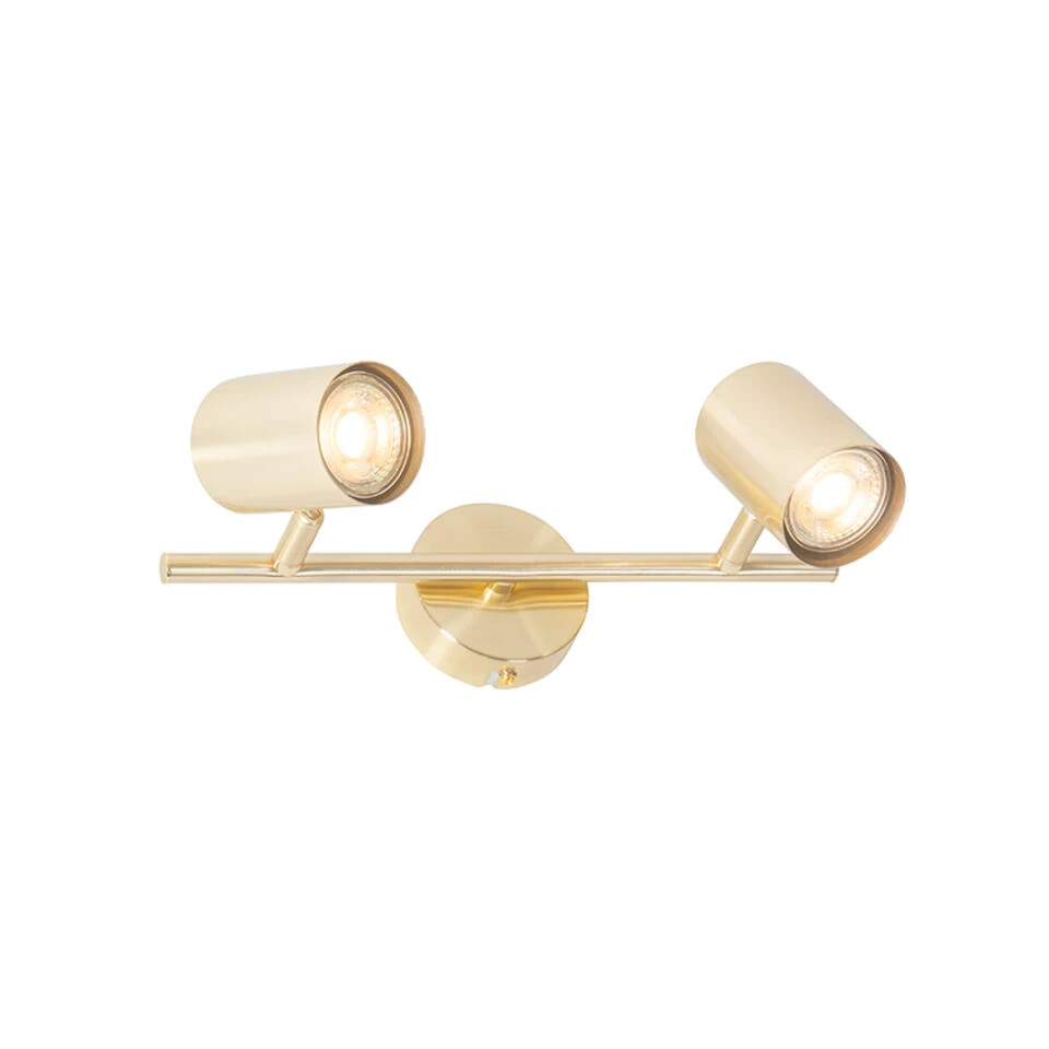 QAZQA Moderne Plafondlamp Messing 2-lichts Verstelbaar - Jeana 4 QAZQA Moderne Plafondlamp Messing 2-lichts Verstelbaar - Jeana - Afbeelding 2