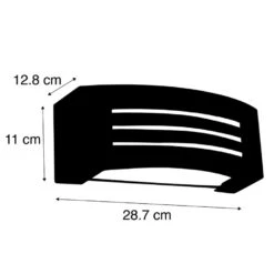 QAZQA Moderne Buiten Wandlamp Zwart IP44 - Hurricane 1 -Winkel Voor Woonverlichting 1000061932 0102