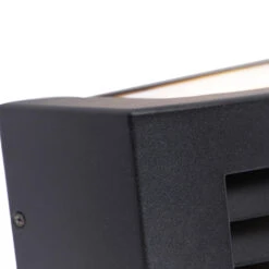 QAZQA Moderne Buiten Wandlamp Zwart IP44 - Hurricane 1 -Winkel Voor Woonverlichting 1000061932 0103