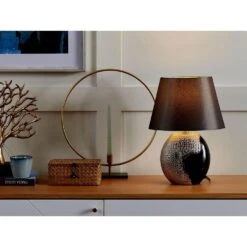 Beliani Tafellamp ARGUN - Zwart Keramiek -Winkel Voor Woonverlichting 1000063810 0101