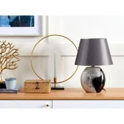 Beliani Tafellamp ARGUN - Zwart Keramiek -Winkel Voor Woonverlichting 1000063810 0103