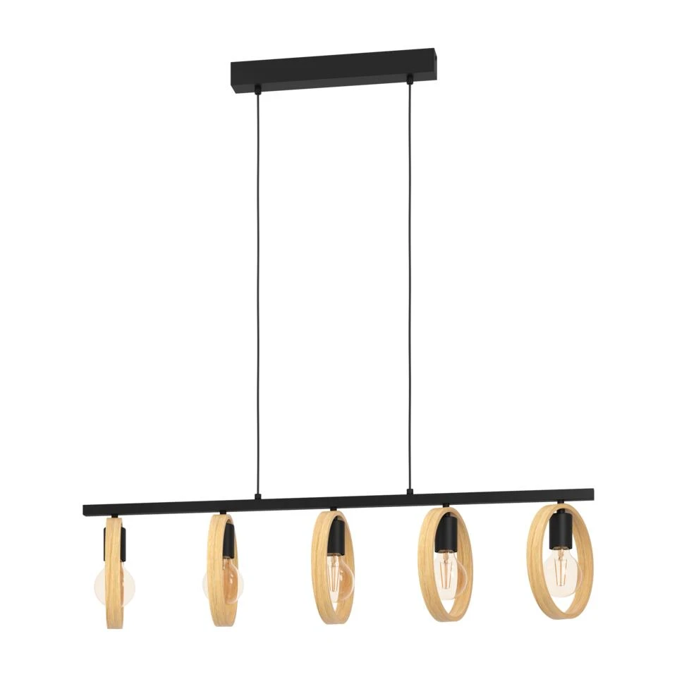 EGLO Ipsden Hanglamp - E27 - 100,5 cm - Zwart/Bruin 3 EGLO Ipsden Hanglamp - E27 - 100,5 cm - Zwart/Bruin