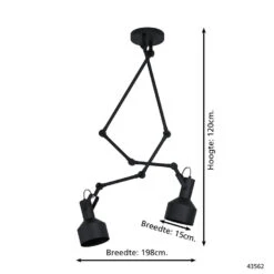 EGLO Takeley Plafondlamp - E27 - 198 cm - Zwart -Winkel Voor Woonverlichting 1000065358 0103