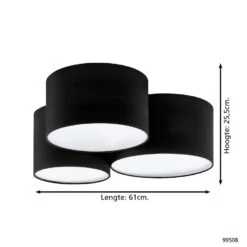 EGLO Pastore 2 Plafondlamp - E27 - 61 cm - Wit/Zwart 9 EGLO Pastore 2 Plafondlamp - E27 - 61 cm - Wit/Zwart -Winkel Voor Woonverlichting 1000065391 0103