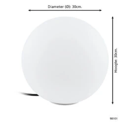 EGLO Monterolo Staande Lamp Buiten - E27 - 30 Cm - Wit -Winkel Voor Woonverlichting 1000067430 0103