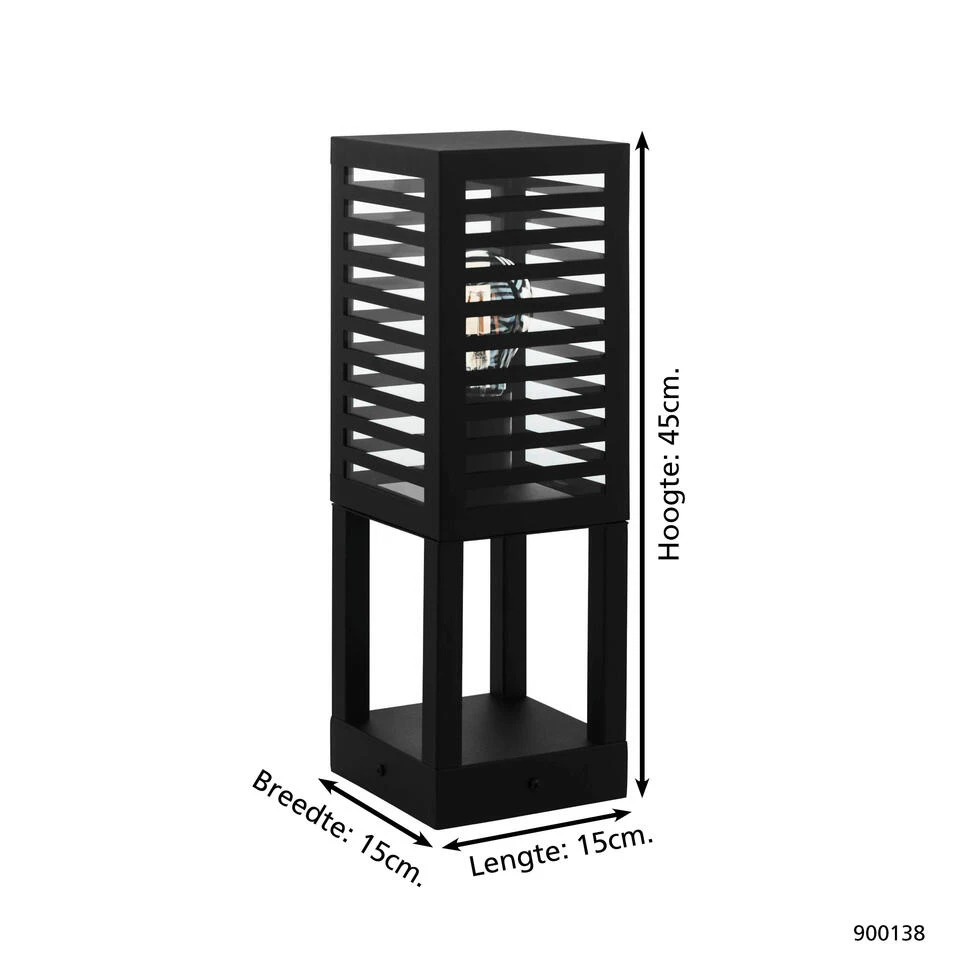 EGLO Alamonte 3 Sokkellamp Buiten - E27 - 45 cm - Zwart 6 EGLO Alamonte 3 Sokkellamp Buiten - E27 - 45 cm - Zwart - Afbeelding 4