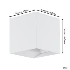 EGLO Calpino Wandlamp Voor buiten - SMD LED Module - IP54 - Wit -Winkel Voor Woonverlichting 1000070104 0103