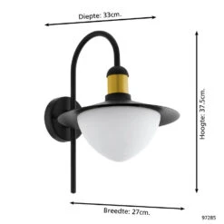 EGLO Sirmione Wandlamp Voor buiten - IP44 - Zwart/Goud -Winkel Voor Woonverlichting 1000070114 0103
