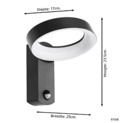 EGLO Pernate Wandlamp Voor buiten - sensor - LED - IP44 - Antraciet 9 EGLO Pernate Wandlamp Voor buiten - sensor - LED - IP44 - Antraciet -Winkel Voor Woonverlichting 1000070117 0103