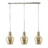 Industriële Hanglamp Dace 3-lichts Amber - 25x112x150 Cm - Glas - Grijs -Winkel Voor Woonverlichting 1000070166